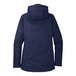 A Port Authority women's navy parka jacket with a hood.