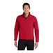 A man wearing a rich red Port Authority Core Soft Shell Jacket.