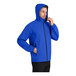A man wearing a blue Port Authority rain jacket with black accents.