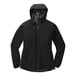 A Port Authority women's black rain jacket with a hood.