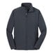 A black Port Authority soft shell jacket with a zipper.