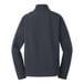 A back view of a Port Authority men's black soft shell jacket with long sleeves.