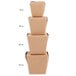 A stack of brown Fold-Pak Earth microwaveable take-out containers.