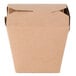 A brown Fold-Pak Earth take-out box with a lid.