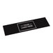 A rectangular black customizable entrance mat with a central area for a logo, designed for indoor or outdoor use.