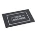 A rectangular black customizable anti-fatigue entrance mat with a bordered area for a logo, suitable for indoor or outdoor use.