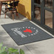 A rectangular, customizable upscale anti-fatigue entrance mat designed for indoor or outdoor use.