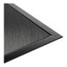 A black customizable indoor or outdoor entrance mat with a textured surface and beveled edge.
