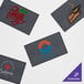 A customizable gray waffle-patterned entrance mat featuring various colorful logos and text designs.