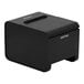 A black Custom America P3 thermal receipt printer on a white counter with a black box lid.