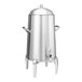 A modern brushed stainless steel Service Ideas Flame Free Thermo-Urn coffee chafer urn with a lid.