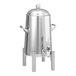 A polished stainless steel Service Ideas Flame-Free Thermo-Urn with a lid and handles.