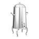 A stainless steel Service Ideas Flame Free Thermo-Urn coffee chafer urn with two handles and a lid.