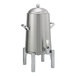 A brushed stainless steel Service Ideas Thermo-Urn with handles and a lid.