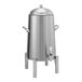 A brushed stainless steel Service Ideas Flame Free Thermo-Urn coffee chafer urn with a lid.