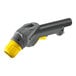 A grey and yellow handle for Karcher carpet extractors.