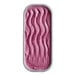 A rectangular container of Villa Dolce Ube purple yam gelato with pink ice cream inside.