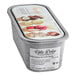 A container of Villa Dolce Argentine Salted Dulce de Leche Gelato with a lid.