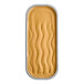 A rectangular white container of Villa Dolce Argentine Salted Dulce de Leche Gelato with wavy lines.
