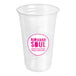 A clear plastic Nirvana Soul cold cup.