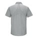 The back view of a Red Kap men's short sleeve grey work shirt.