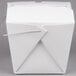 A white paper Chinese take-out box with a wire handle.