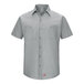 A Red Kap men's grey short sleeved work shirt with MIMIX flex panels.