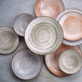 A stack of Cosy & Trendy Sintra stoneware plates in dusty blue.