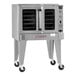 A Southbend commercial electric convection oven with wheels.