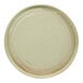 A close-up of a mint green Cosy & Trendy stoneware plate with a circular rim.