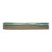 A close-up of a Cosy & Trendy Ocean Green stoneware plate with a blue and white surface.