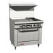 A large stainless steel Southbend S-Series range with a griddle, two burners, and a space-saver oven.
