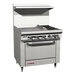 A large stainless steel Southbend S-Series range with two burners, a griddle, and a space-saver oven.