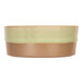 A mint green Cosy & Trendy stoneware plate with a brown rim.