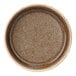A green Cosy & Trendy Melia porcelain raised plate with a brown rim.