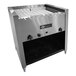 A stainless steel EmberGlo liquid propane charbroiler with a black handle.