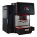 A black LaCimbali S-Lite espresso machine with red accents.
