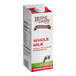A white carton of Byrne whole milk with a cow on the label.