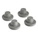 A close-up of four grey CaterGator rubber caps.
