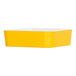 A yellow square bowl with white edges.