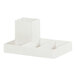 A white rectangular plastic Cal-Mil condiment organizer with a rectangular box inside.