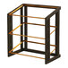 A black metal Cal-Mil 3-tier merchandise display.