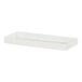 A white rectangular metal modular condiment display with a handle.