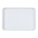 A white rectangular plastic tray with a white border and a small handle on one side.