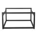 An Eastern Tabletop black powder-coated stainless steel rectangular riser frame.