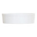 A white round melamine bowl with a lid.