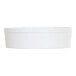 A white round melamine container with a lid.