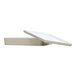 A white rectangular Cal-Mil melamine bento box with a lid open.