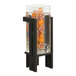 A Cal-Mil square beverage dispenser with oranges and lemons inside.