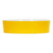 A Cal-Mil sunshine yellow melamine bowl with a white rim.